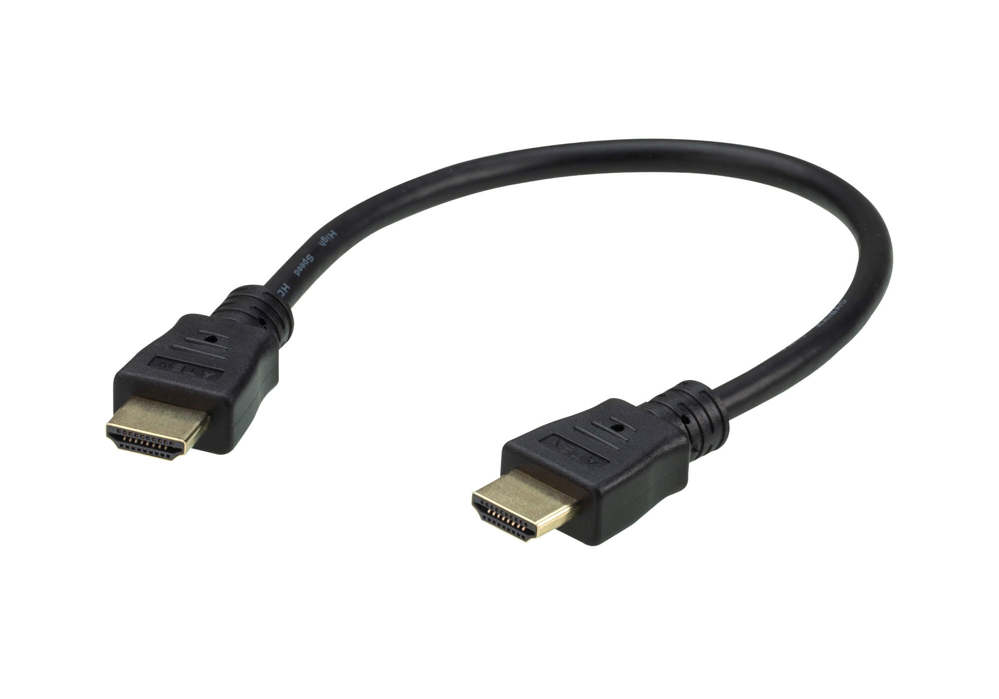 Aten 0.3m 4K HDMI High Speed Ethernet cable, supports up to 4096 x 2160 @ 60Hz, High quality tinned copper wire with Gold-plated connectors Aten 0.3m 4K HDMI High Speed Ethernet cable, supports up to 4096 x 2160 @ 60Hz, High quality tinned copper wire with Gold-plated connectors